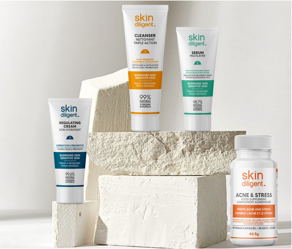 natural acne prone and sensitive skincare products by skin diligent